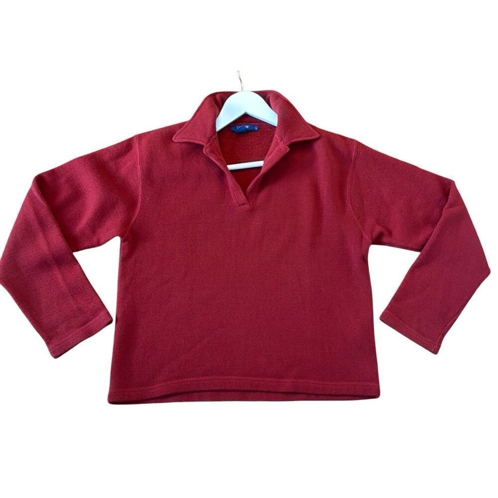 J.crew vintage red Lambswool cotton blend collared sweater small - Picture 2 of 10